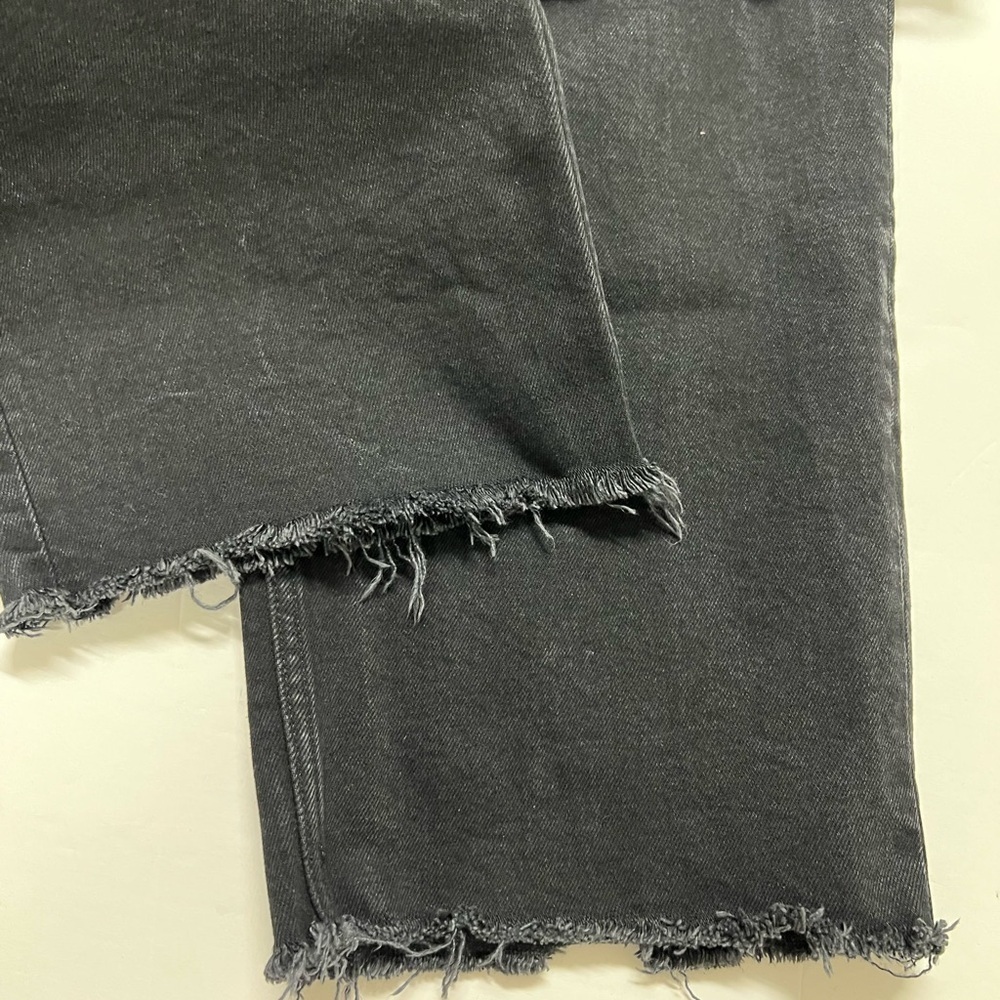 Everlane Womens Coal Black The Way High Straight Leg Raw Hem Jeans Size 32 - Picture 10 of 13